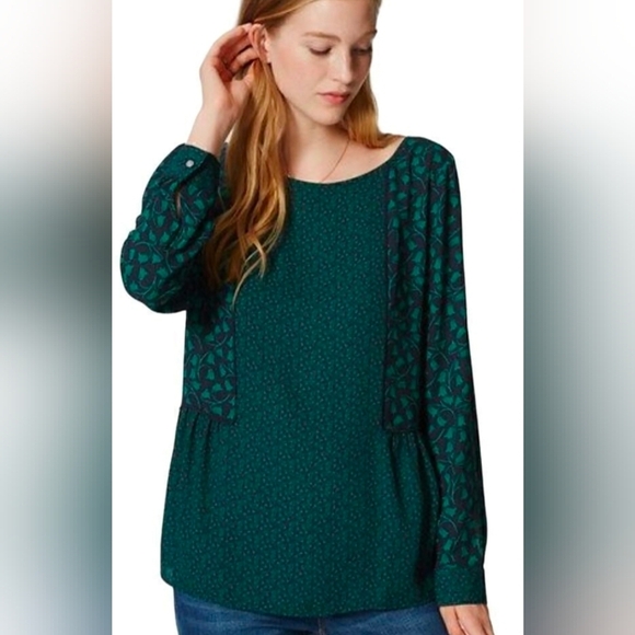 Ann Taylor Classic Navy Hunter Vintage Ivy XXS Petite Blouse - Picture 2 of 4